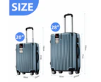 2 PCS Luggage Set Suitcases Carry On Spinner Traveller Bags Cabin Hard Shell Case Trolley Lightweight Travel Storage Rolling TSA Lock Ice Blue