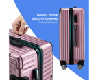 2 Piece Luggage Suitcase Set Carry On Spinner Case Traveller Bag Storage Cabin Lightweight Hard Shell Trolley Wheels TSA Lock Rose Gold