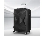 Wanderlite 28" 75cm Luggage Trolley Travel Suitcase Carry On Storage TSA Hardshell Black