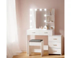 Artiss Dressing Table Set Stool 10 LED Bulbs White Dale