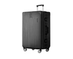 Wanderlite 28" Luggage Trolley Travel Suitcase Set TSA Hard Case Lightweight Aluminum Black