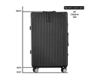 Wanderlite 28" Luggage Trolley Travel Suitcase Set TSA Hard Case Lightweight Aluminum Black