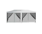 InstaHut Gazebo Pop Up Marquee 3x6m Wedding Party Outdoor Camping Tent Canopy Shade Mesh Wall White