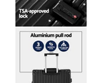 Wanderlite 28" Luggage Trolley Travel Suitcase Set TSA Hard Case Lightweight Aluminum Black