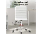 Artiss Office Chair Conference Chairs PU Leather Low Back White