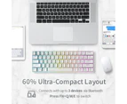 Royal Kludge RK61 Tri Mode 60% Hot Swappable Mechanical Gaming Keyboard White (Brown Switch)