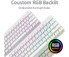 Royal Kludge RK61 Tri Mode 60% Hot Swappable Mechanical Gaming Keyboard White (Brown Switch)