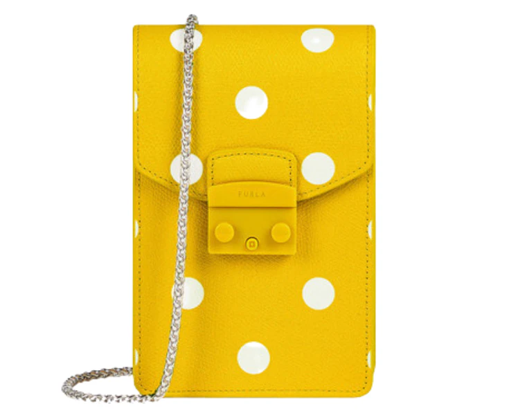 Furla Metropolis Mini Vertical Crossbody Bag - Polline Yellow Polkadot