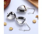 15 Pcs Tea Infusers for Loose Tea Tea Strainers for Loose Tea Tea Strainer Tea Steeper Long Grip Tea Filter, Stainless Steel Heart Shaped Tea Infuser