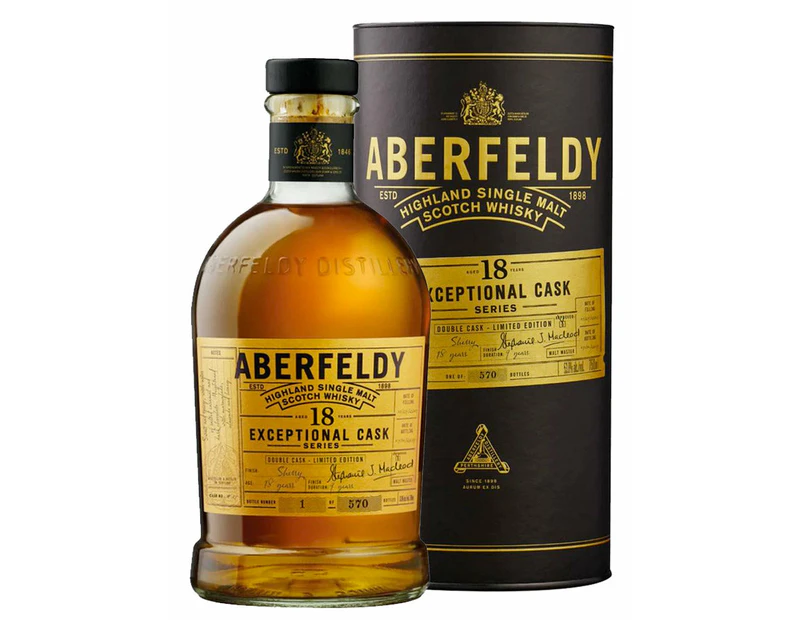 Aberfeldy Exceptional Cask Series 18 Year Old Sherry Finish Cask Strength Single Malt Scotch Whisky 700ml
