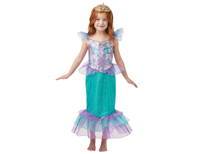 Disney Ariel Glitter & Sparkle Kids Girls Dress Up Halloween Party Costume - Blue