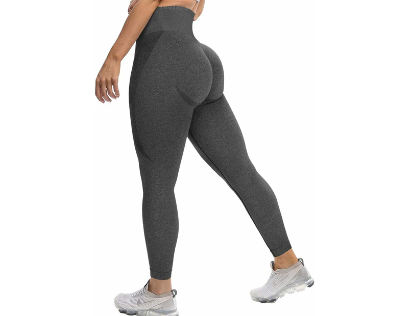 Women Ribbed Seamless Leggings High Waisted Workout Gym Yoga Pants Butt  Lifting Tummy Control Tights