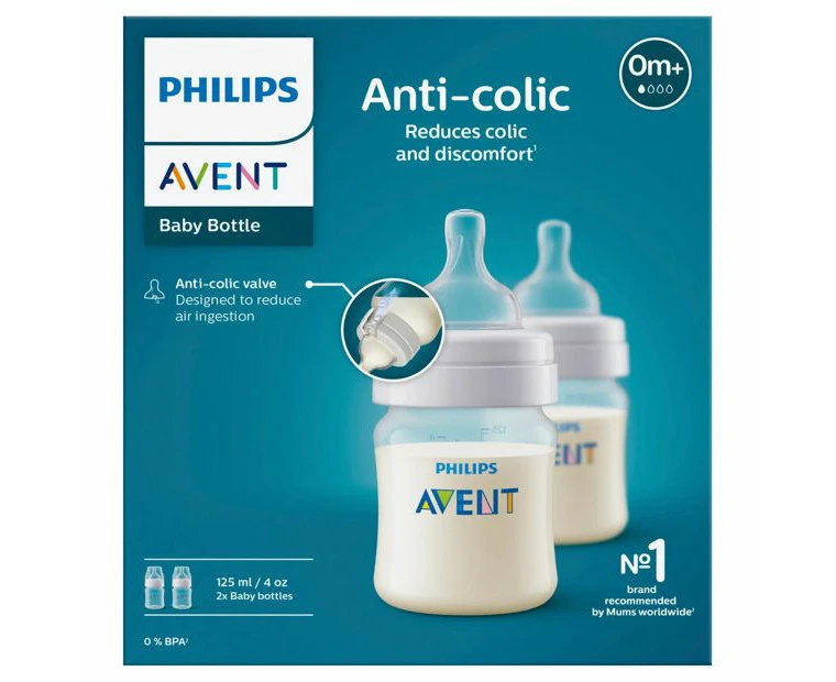 Philips Avent Anti-colic Baby Bottles 2 Pack 125mL