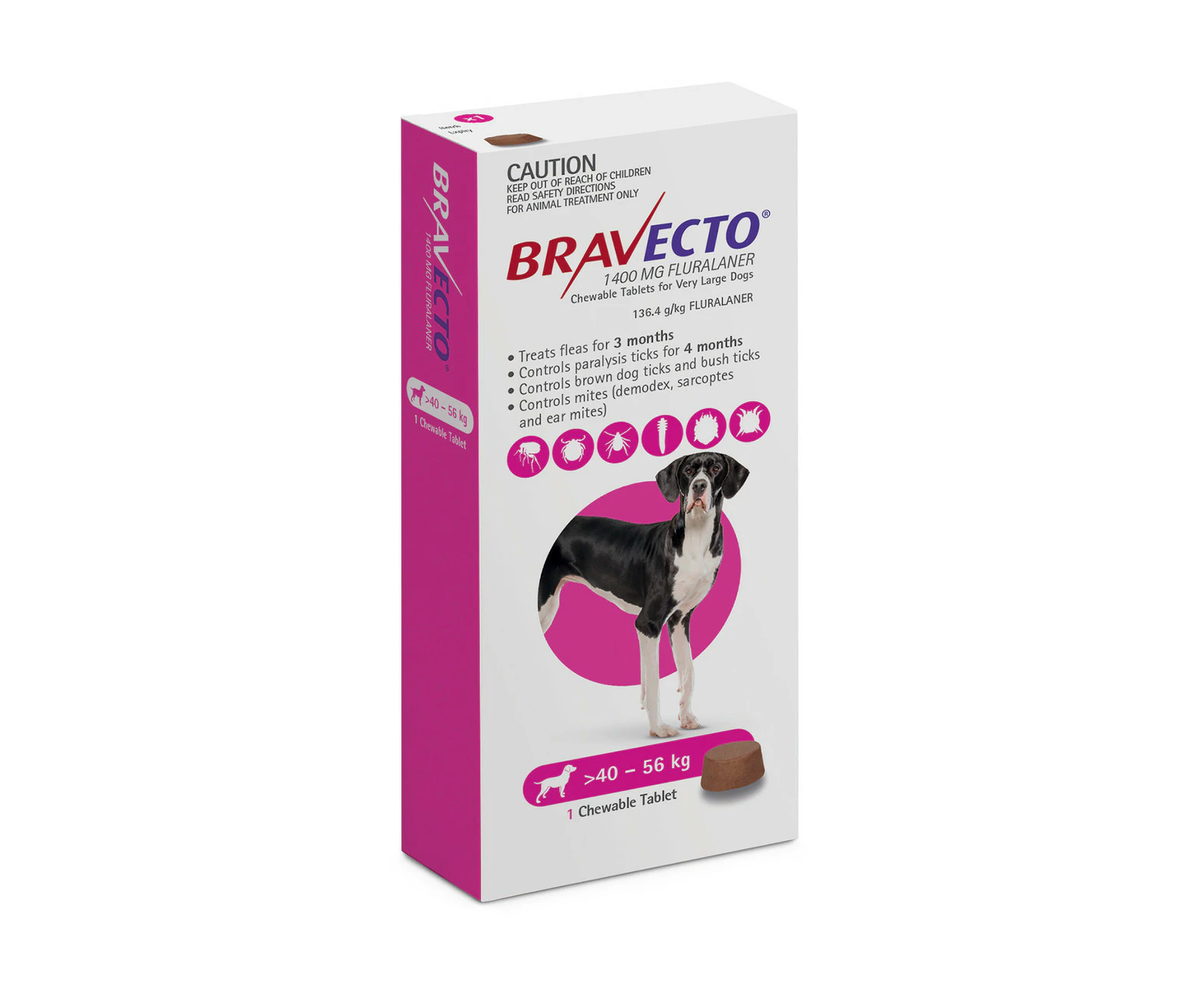 Bravecto For Extra Large Dogs 40 - 56kgs (1 Single Chew)