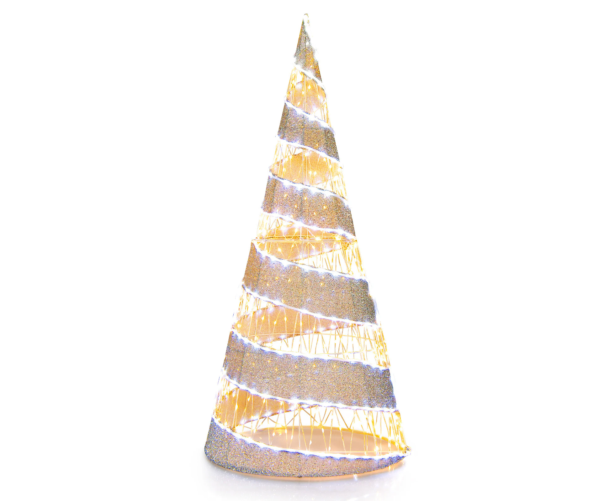 Costway 155CM Pre-lit Christmas Cone Tree Light Artificial LED Spiral Conic Tree Xmas Decor Garden Festival