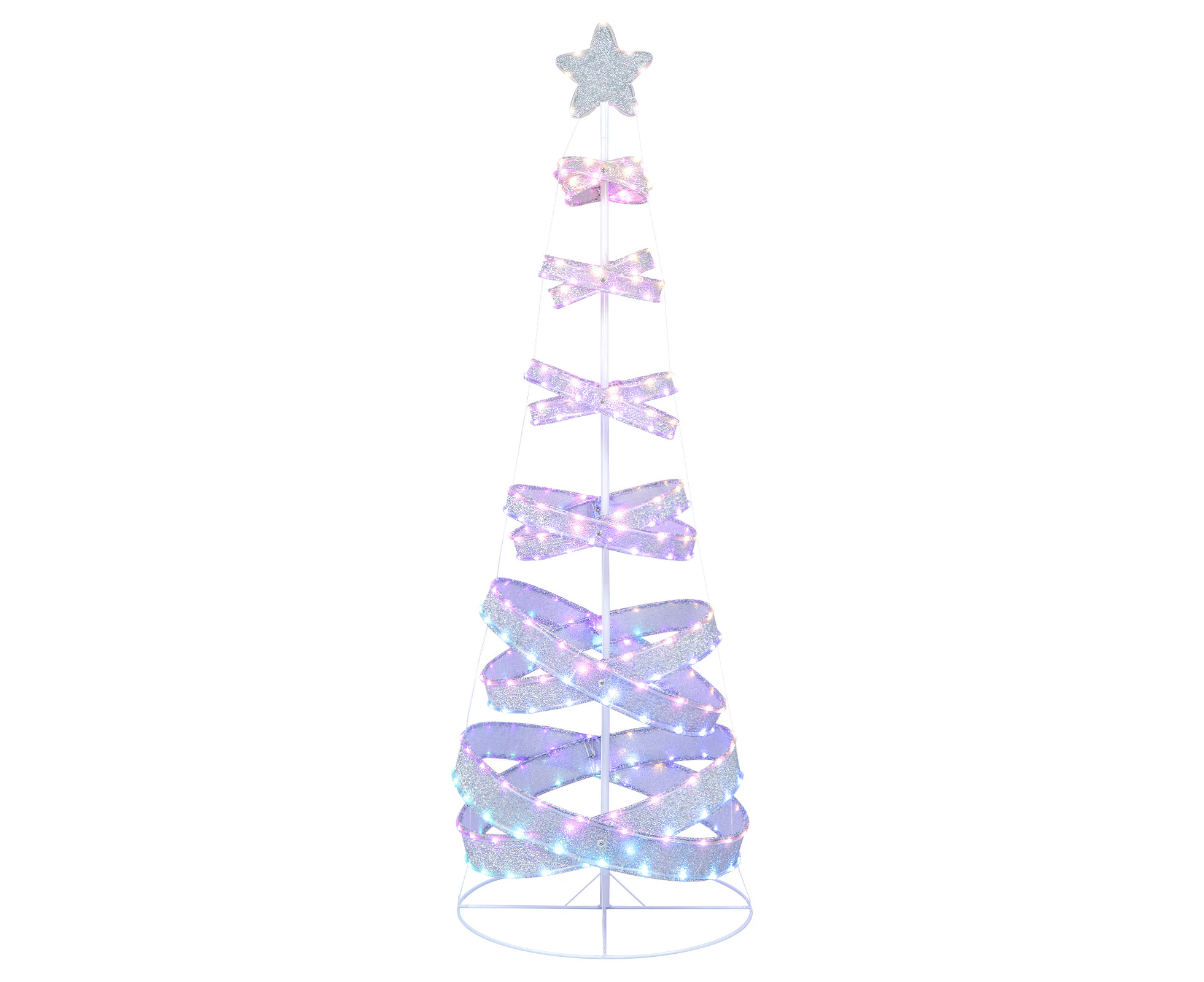 Costway 210CM Pre-lit Spiral Christmas Tree Xmas LED String Lights Collapsible Color Changing Decor Party