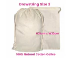 Calico Drawstring Bag H31*W22cm - 20 Bags