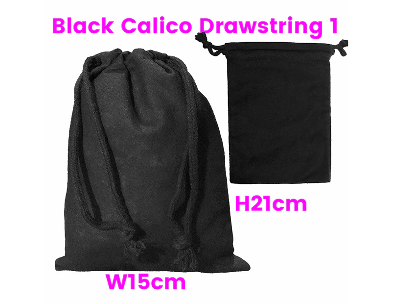 Calico Drawstring Bag H21*W15cm - 50 Bags