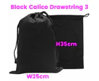 Calico Drawstring Bag H34*W24cm - 5 Bags