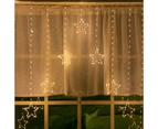 Stockholm Christmas Lights LED Wire Star Curtain 9Pc Gold Outdoor Garden Decoration