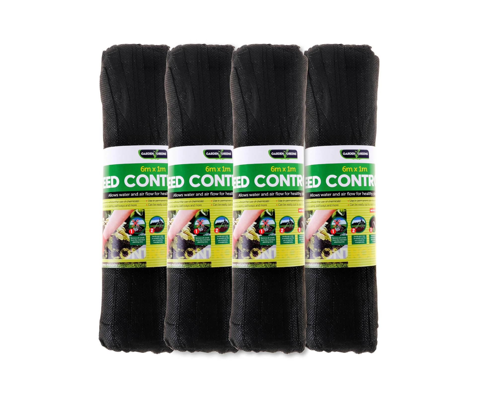 Garden Greens 4PCE Weed Control Mat Breathable Mesh Garden Landscaping 6m