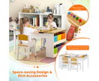 Giantex 3-in-1 Kids Table & Chairs Set Art Easel Children Activity Drawing Desk w/Storage Boxs/Paint Cups/Paper Roller
