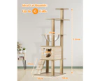 Advwin 138cm Cat Tree Scratching Post Scratcher Tower Condo House Furniture Wood