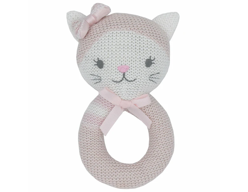 Living Textiles Knitted Rattle - Daisy the Cat