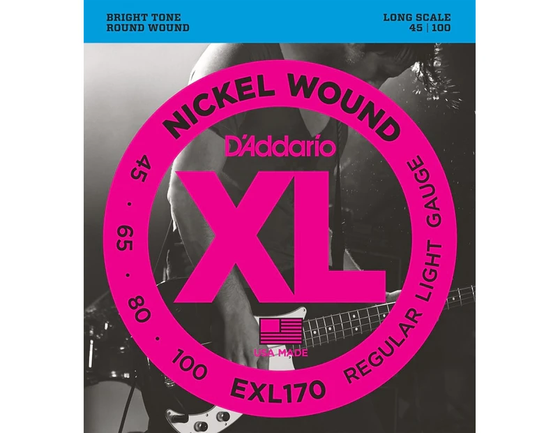 D'Addario EXL170 Electric Bass Guitar Strings .045/.100 - Regular Light