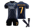 Dadawen Real Madrid Away Jersey RONALDO #7 Soccer Jersey Kids Adult 3Pcs Jersey Kits