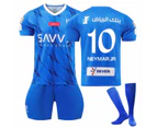Dadawen Al-Hilal Saudi Football Club Home Jersey NEYMAR JR #10 Soccer Jersey Kids Adult 3Pcs Jersey Kits