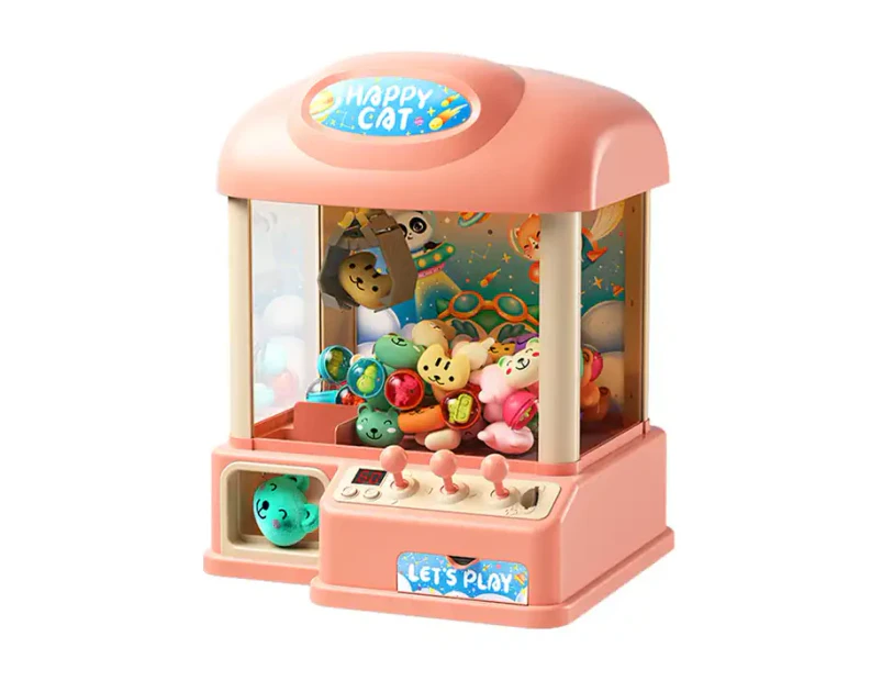 Mini Claw Machine Kids Arcade Doll & Candy Catch Grabber with Lights & Music - Pink