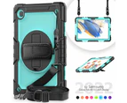 For Samsung Galaxy Tab A8 10.5 Case 2021 X200 X205 X207 360 Rotatable Hand Strap Kickstand Tablet Protective Cover+Gifts - B