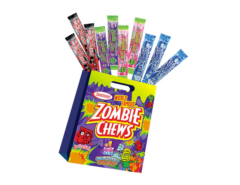 Zombie Chews Sour Candy Bar Confectionery Lolly Chewy Sweet Mix Flavour Showbag