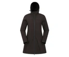 Mountain Warehouse Womens Exodus Water Resistant Longline Soft Shell Jacket (Black) - MW1753