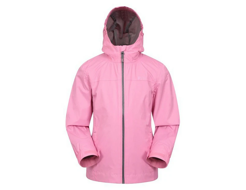 Mountain Warehouse Childrens/Kids Torrent Taped Seam Waterproof Jacket (Pale Pink) - MW210