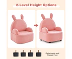 Giantex Kids Sofa Rabbit-shaped Armchair Children Upholstered Couch Detachable Foot/Sturdy Wood Frame, Pink
