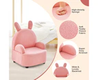 Giantex Kids Sofa Rabbit-shaped Armchair Children Upholstered Couch Detachable Foot/Sturdy Wood Frame, Pink