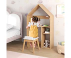 Giantex 2-in-1 Kids House-shaped Table and Chair Set Children Bookshelf Toy Storage Cabinet w/Blackboard