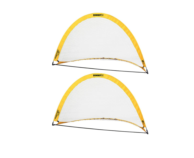 2x Summit Pop Up Teardrop Advance FFA Half Dome Training Football Soccer Goal 2mx1m