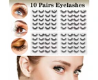 10Pair 3D Mink Thick False Eyelashes - 11 Natural Styles - Y003