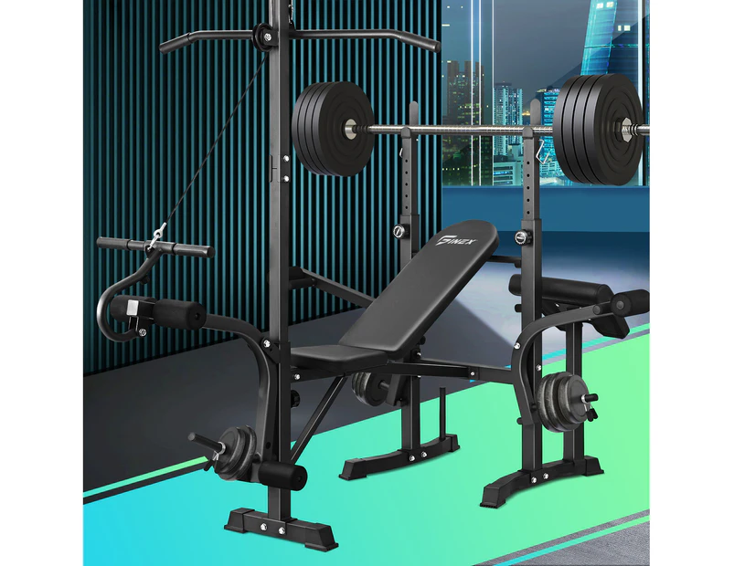 Finex Weight Bench Press Pulldown Equipment - Black