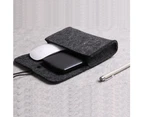Soft Felt Carry for Case Storage Pouch for Charger Mouse Power Adapter Portable - Black