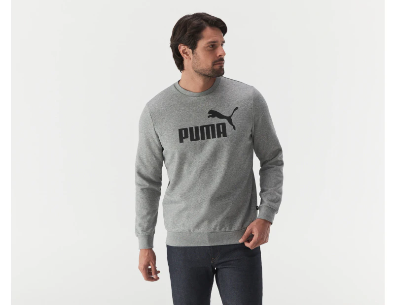 Puma Men's Essentials Big Logo Crew Sweatshirt - Medium Grey Heather