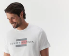 Tommy Hilfiger Men's Flag Short Sleeve Crewneck Tee / T-Shirt / Tshirt - White