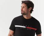 Tommy Hilfiger Men's Flag Stripe Tee / T-Shirt / Tshirt - Dark Sable