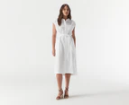 Tommy Hilfiger Women's Rugby Midi Dress - Optic White