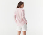 Tommy Hilfiger Women's Linen Regular Fit Shirt - Pastel Pink