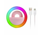 Vibe Geeks RGB LED Clip-on Mobile Phone Ring Light- USB Charging - Pink