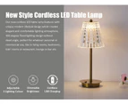 LED Table Lamp Cordless Bedside (Sydney Stock) Style Night Lights Touch Control 3 Colour Dimmable USB Rechargeable Star Shade